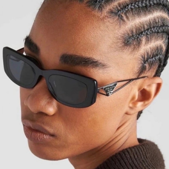 NEW PRADA SQUARE WOMEN BLACK PR14YS 1AB5S0 SUNGLASSES PR 14YS PRADA SPR 14Y - Picture 1 of 7